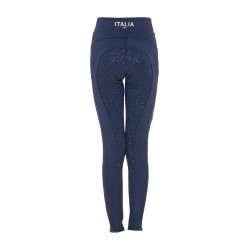 Legging para niña Equestro x FISE full grip corte slim Americana marina Azul marino