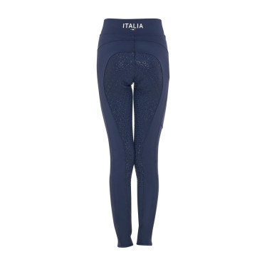 Legging para niña Equestro x FISE full grip corte slim Americana marina Azul marino
