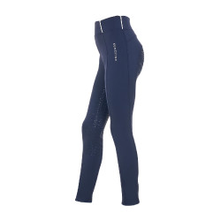 Legging para niña Equestro x FISE full grip corte slim Americana marina Azul marino