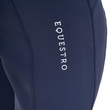 Legging para niña Equestro x FISE full grip corte slim Americana marina Azul marino