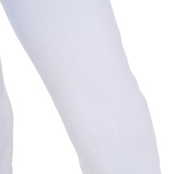 Legging para niña Equestro x FISE full grip corte slim Blanco