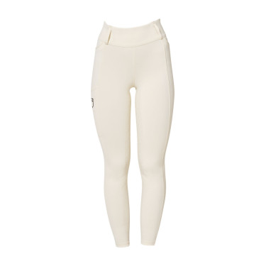 Legging para mujer Equestro de talle alto con trabillas para cinturón Blanco antiguo Beige