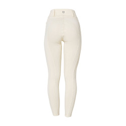 Legging para mujer Equestro de talle alto con trabillas para cinturón Blanco antiguo Beige