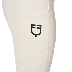 Legging para mujer Equestro de talle alto con trabillas para cinturón Blanco antiguo Beige