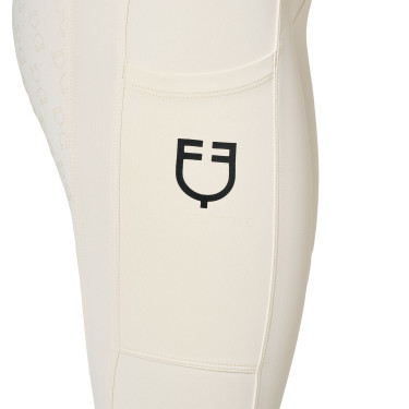Legging para mujer Equestro de talle alto con trabillas para cinturón Blanco antiguo Beige