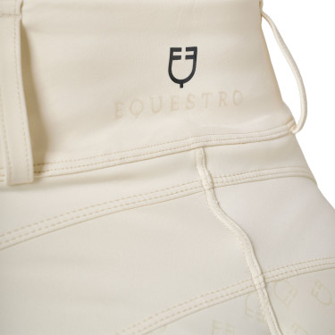 Legging para mujer Equestro de talle alto con trabillas para cinturón Blanco antiguo Beige