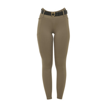 Legging para mujer Equestro de talle alto con trabillas para cinturón Nuez Marrón Legging para mujer Equestro de talle alto con trabillas para cinturón Nuez Marrón