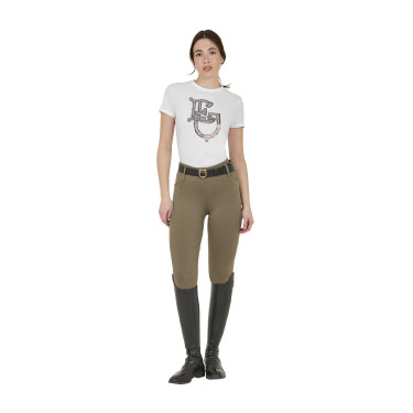 Legging para mujer Equestro de talle alto con trabillas para cinturón Nuez Marrón Legging para mujer Equestro de talle alto con trabillas para cinturón Nuez Marrón