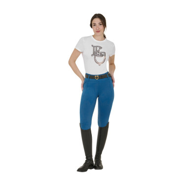 Legging para mujer Equestro de talle alto con trabillas para cinturón Coral azul Legging para mujer Equestro de talle alto con trabillas para cinturón Coral azul