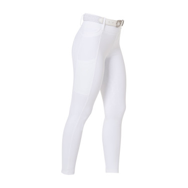 Legging para mujer Equestro de talle alto con trabillas para cinturón Blanco Legging para mujer Equestro de talle alto con trabillas para cinturón Blanco