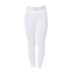 Legging para mujer Equestro de talle alto con trabillas para cinturón Blanco Legging para mujer Equestro de talle alto con trabillas para cinturón Blanco