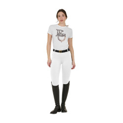 Legging para mujer Equestro de talle alto con trabillas para cinturón Blanco Legging para mujer Equestro de talle alto con trabillas para cinturón Blanco