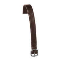 Tirillas para espuelas de doble cuero con hebilla plateada Equestro Marrón oscuro Marr&amp;amp;amp;oacute;n