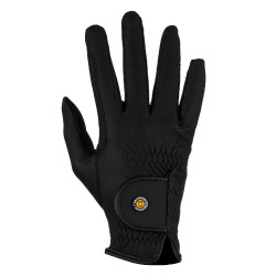 Guantes unisex Equestro acolchados de cuero sintético con cierre autoadherente Negro