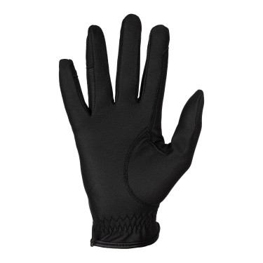 Guantes unisex Equestro acolchados de cuero sintético con cierre autoadherente Negro