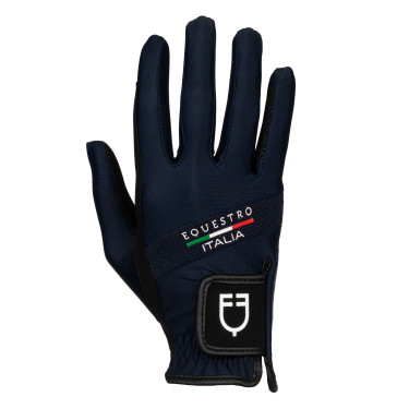 Guantes de tejido técnico Equestro X FISE Americana marina Azul marino Guantes de tejido técnico Equestro X FISE Americana marina Azul marino