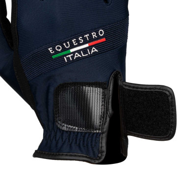 Guantes de tejido técnico Equestro X FISE Americana marina Azul marino Guantes de tejido técnico Equestro X FISE Americana marina Azul marino