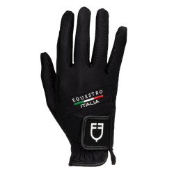 Guantes de tejido técnico Equestro X FISE Negro Guantes de tejido técnico Equestro X FISE Negro