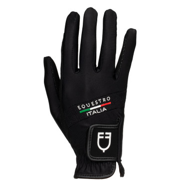 Guantes de tejido técnico Equestro X FISE Negro Guantes de tejido técnico Equestro X FISE Negro