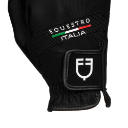 Guantes de tejido técnico Equestro X FISE Negro Guantes de tejido técnico Equestro X FISE Negro
