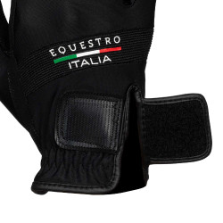 Guantes de tejido técnico Equestro X FISE Negro Guantes de tejido técnico Equestro X FISE Negro