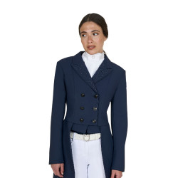 Frac para mujer Equestro de tejido técnico con strass Americana marina Azul marino