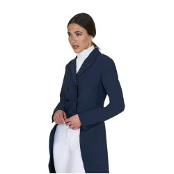 Frac para mujer Equestro de tejido técnico con strass Americana marina Azul marino