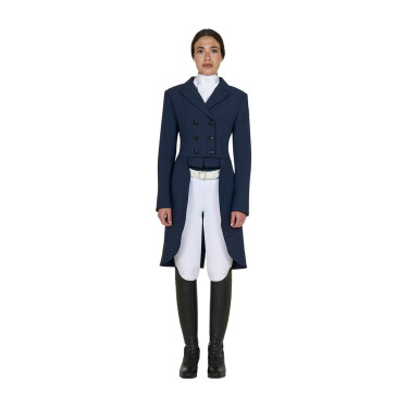Frac para mujer Equestro de tejido técnico con strass Americana marina Azul marino