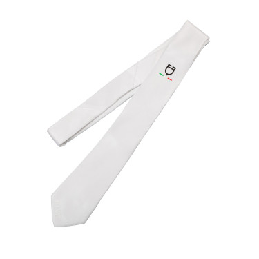 Corbata de concurso Equestro x FISE con logotipo bordado Blanco