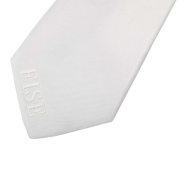 Corbata de concurso Equestro x FISE con logotipo bordado Blanco