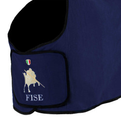 Manta polar Equestro x FISE con cierre frontal Americana marina Azul marino