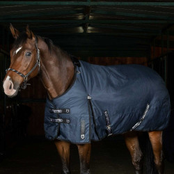 Manta de exterior Equestro Nevada 250 g de tejido ripstop Marino Azul marino