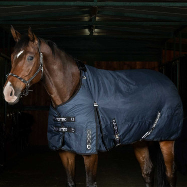 Manta de exterior Equestro Nevada 250 g de tejido ripstop Marino Azul marino