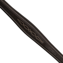 Pecho de atar Equestro de cuero con pespuntes decorativos y martingala desmontable Marrón oscuro Marr&amp;amp;amp;oacute;n