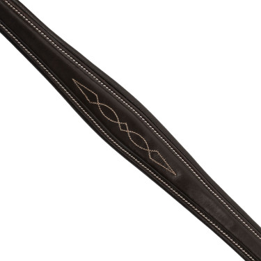 Pecho de atar Equestro de cuero con pespuntes decorativos y martingala desmontable Marrón oscuro Marr&amp;amp;amp;oacute;n