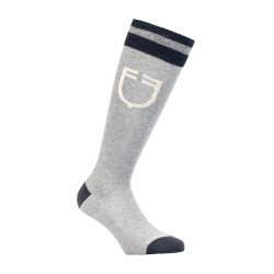 Calcetines unisex Equestro College de tejido técnico Gris jaspeado / azul marino blazer / blanco antiguo Calcetines unisex Equestro College de tejido técnico Gris jaspeado / azul marino blazer / blanco antiguo