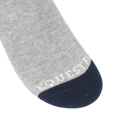 Calcetines unisex Equestro College de tejido técnico Gris jaspeado / azul marino blazer / blanco antiguo Calcetines unisex Equestro College de tejido técnico Gris jaspeado / azul marino blazer / blanco antiguo