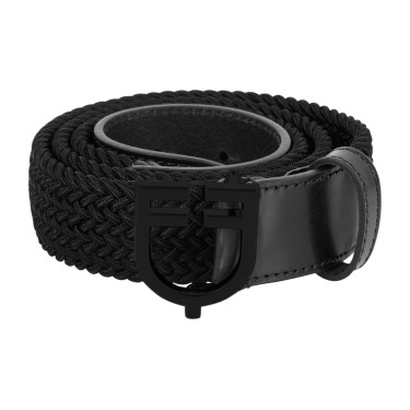 Cinturón elástico Equestro con hebilla con logo negro Negro
