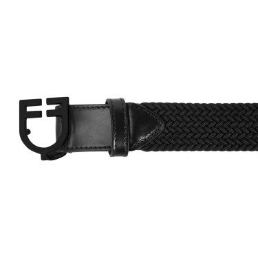 Cinturón elástico Equestro con hebilla con logo negro Negro