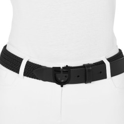 Cinturón elástico Equestro con hebilla con logo negro Negro