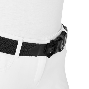 Cinturón elástico Equestro con hebilla con logo negro Negro