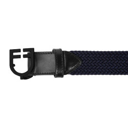 Cinturón elástico Equestro con hebilla con logo negro Marino Azul marino