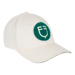 Gorra de béisbol Equestro con logotipo en parche de felpa Blanco antiguo / verde ultramarino Gorra de béisbol Equestro con logotipo en parche de felpa Blanco antiguo / verde ultramarino