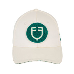 Gorra de béisbol Equestro con logotipo en parche de felpa Blanco antiguo / verde ultramarino Gorra de béisbol Equestro con logotipo en parche de felpa Blanco antiguo / verde ultramarino
