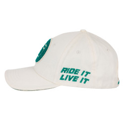 Gorra de béisbol Equestro con logotipo en parche de felpa Blanco antiguo / verde ultramarino Gorra de béisbol Equestro con logotipo en parche de felpa Blanco antiguo / verde ultramarino