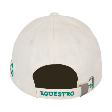 Gorra de béisbol Equestro con logotipo en parche de felpa Blanco antiguo / verde ultramarino Gorra de béisbol Equestro con logotipo en parche de felpa Blanco antiguo / verde ultramarino