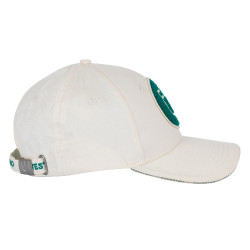 Gorra de béisbol Equestro con logotipo en parche de felpa Blanco antiguo / verde ultramarino Gorra de béisbol Equestro con logotipo en parche de felpa Blanco antiguo / verde ultramarino