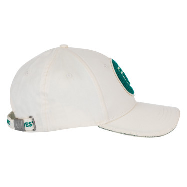 Gorra de béisbol Equestro con logotipo en parche de felpa Blanco antiguo / verde ultramarino Gorra de béisbol Equestro con logotipo en parche de felpa Blanco antiguo / verde ultramarino
