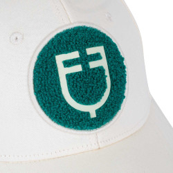 Gorra de béisbol Equestro con logotipo en parche de felpa Blanco antiguo / verde ultramarino Gorra de béisbol Equestro con logotipo en parche de felpa Blanco antiguo / verde ultramarino