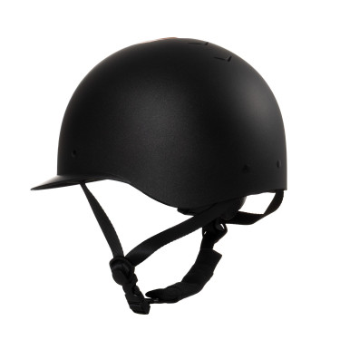 Casco de mujer Equestro con visera ancha homologado EN 1384-2023 Negro / oro rosa